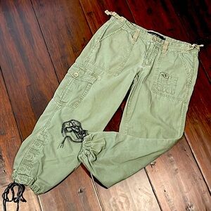 Calvin Klein Buckled Sides Cargo Pants/Joggers in Olive